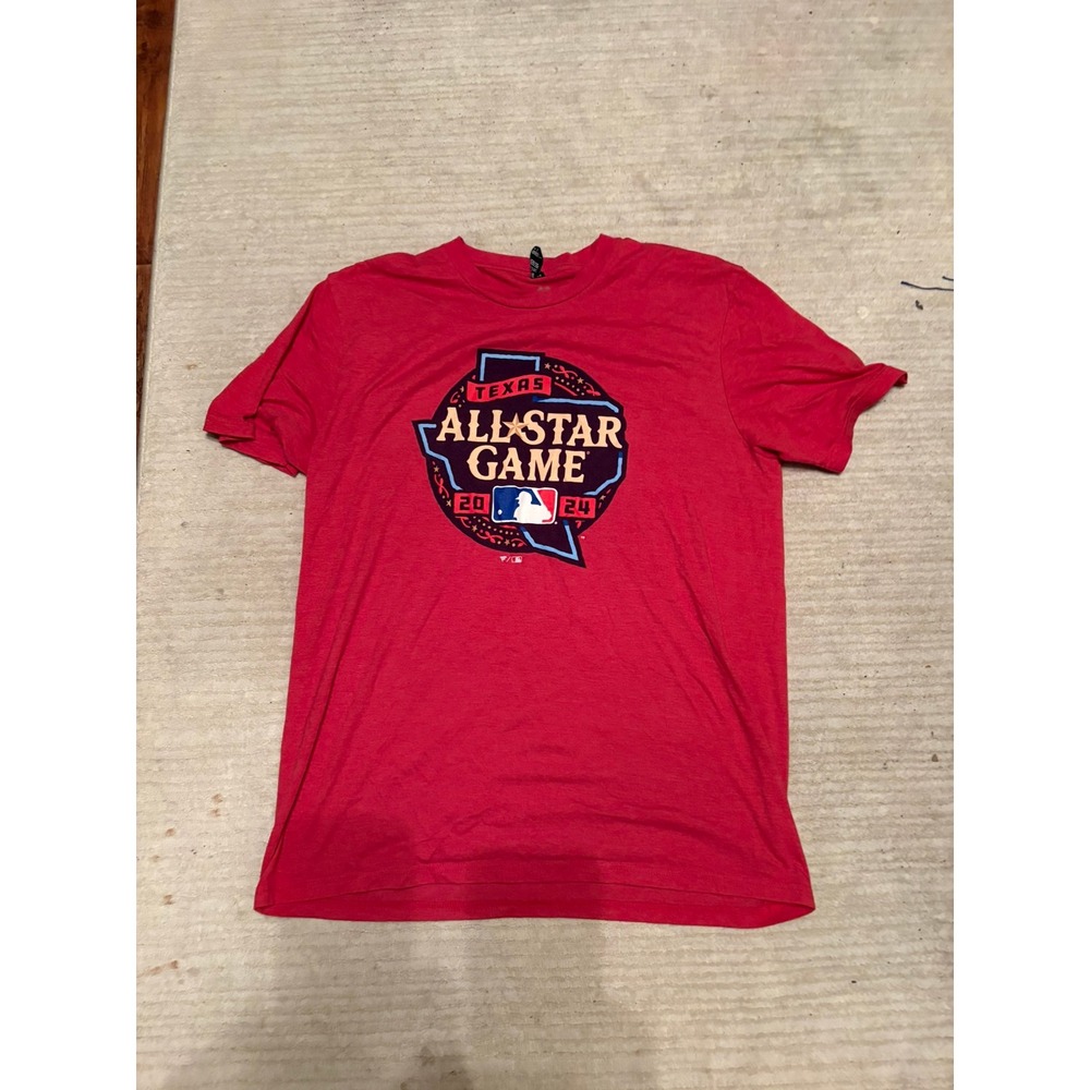 Majestic Texas MLB All Star Game 2024 Red Graphic T-Shirt Mens Large Tri-Blend